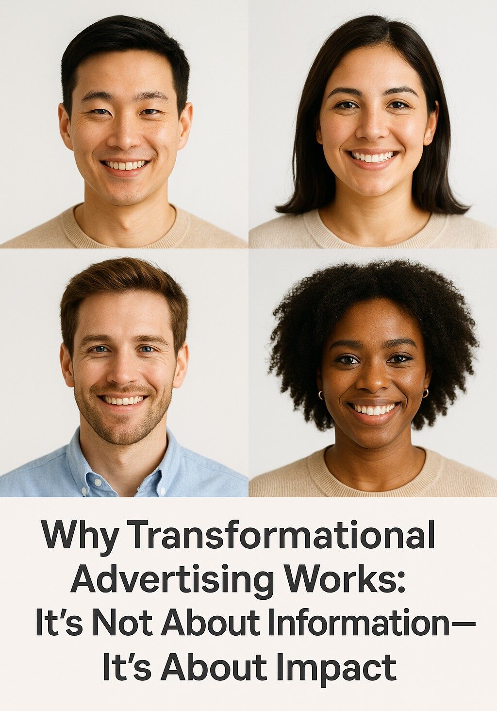 transformational advertising - diverse group of smiling faces
